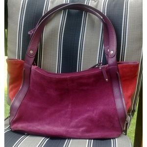 Tignanello Genuine Leather Suede Zip Side Purse